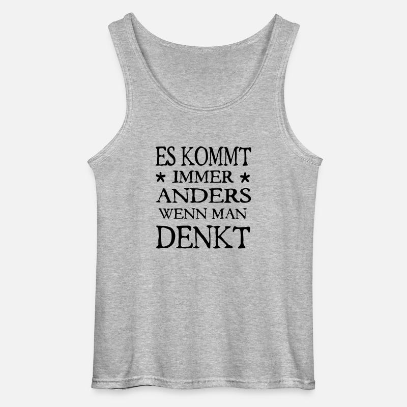 es kommt immer anders - Gildan Männer Tank Top - Grau meliert