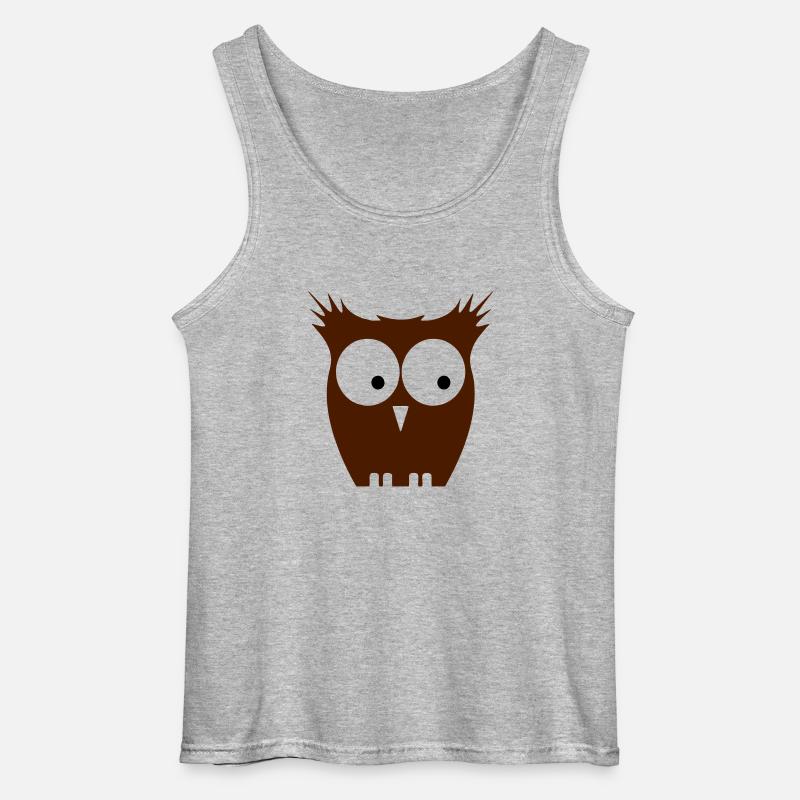 eule braun - Gildan Männer Tank Top - Grau meliert