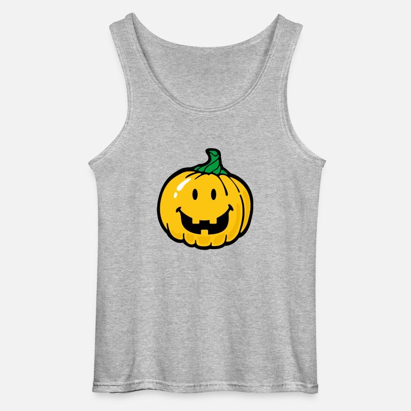 Halloween sorridente - Canotta da uomo Gildan - grigio melange