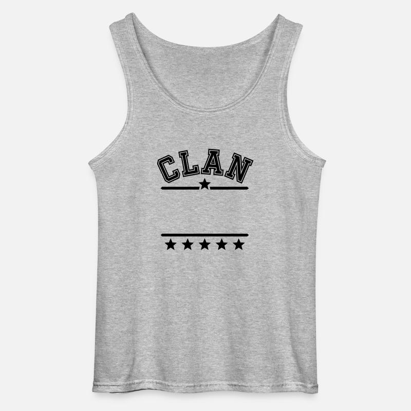 Dein Clan Dein Text - Gildan Männer Tank Top - Grau meliert