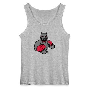dog_fighter_002 - Gildan Männer Tank Top - Grau meliert - Vorne