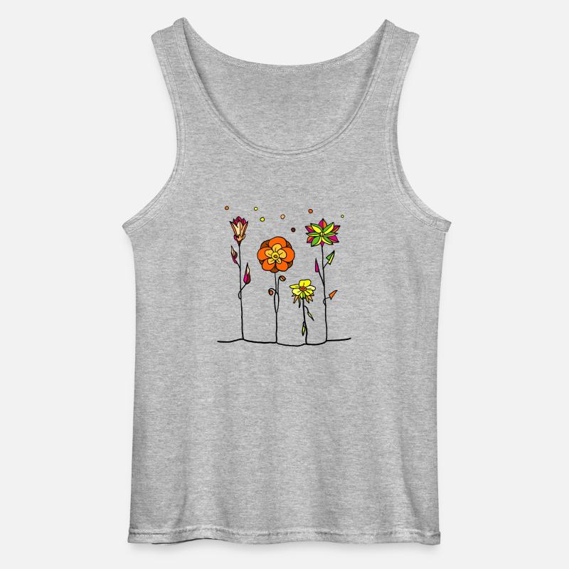 Blumen - Gildan Männer Tank Top - Grau meliert