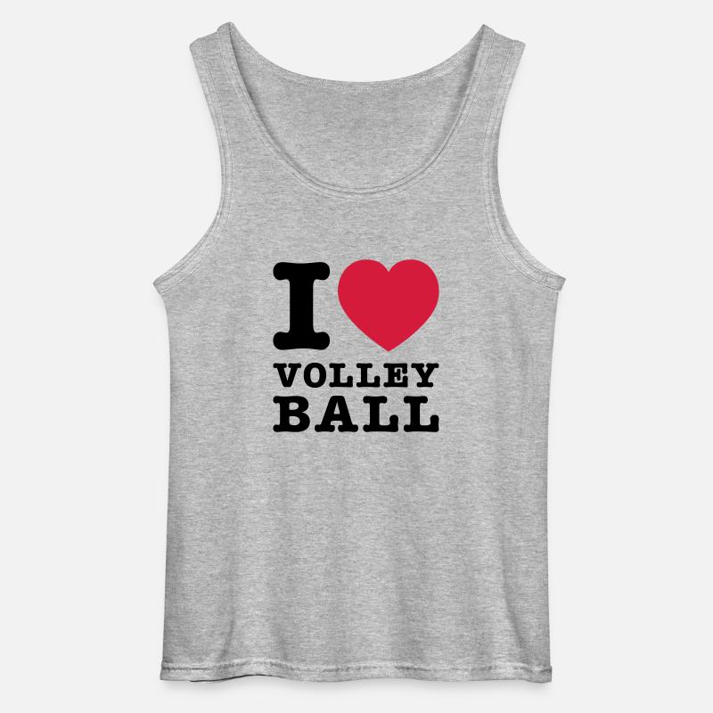 I Love Volleyball 2 - Gildan Männer Tank Top - Grau meliert
