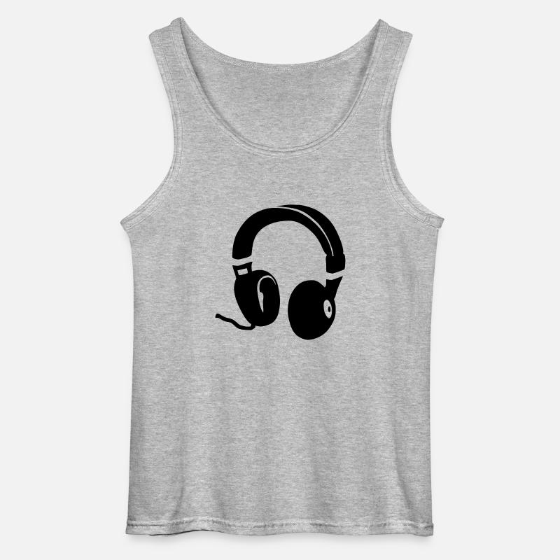 Kopfhörer - Gildan Männer Tank Top - Grau meliert