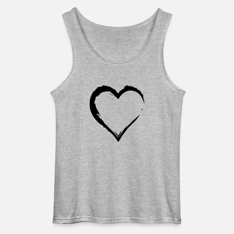 HEART - Gildan Männer Tank Top - Grau meliert