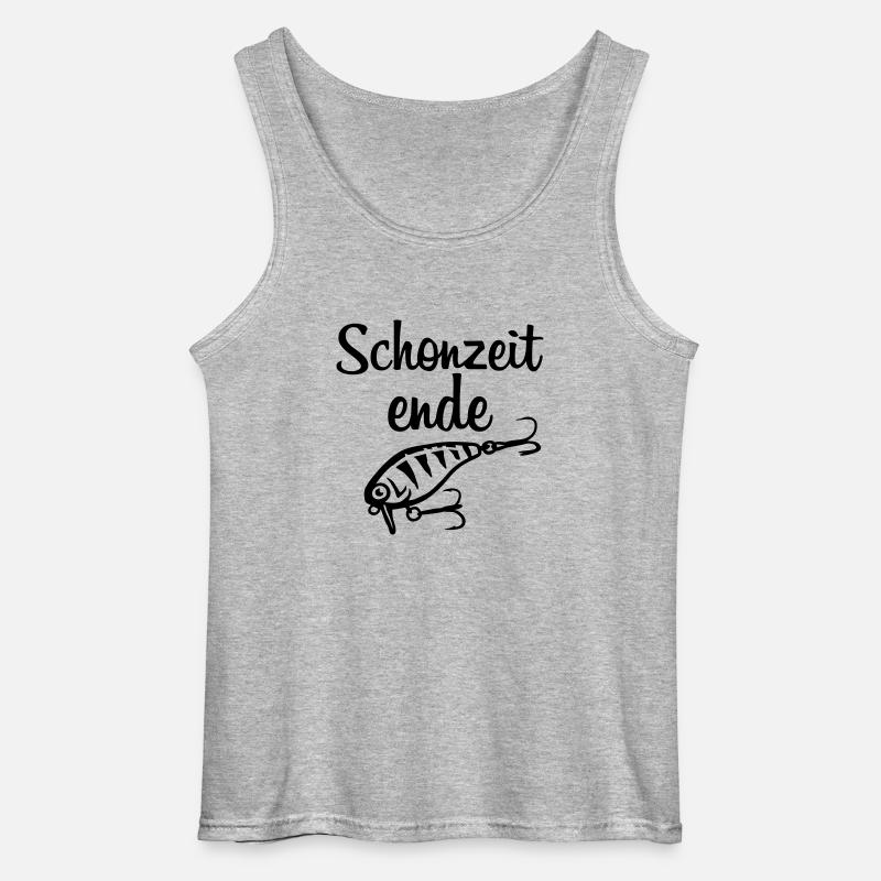 schonzeit_ende_mit_wobbler - Gildan Männer Tank Top - Grau meliert