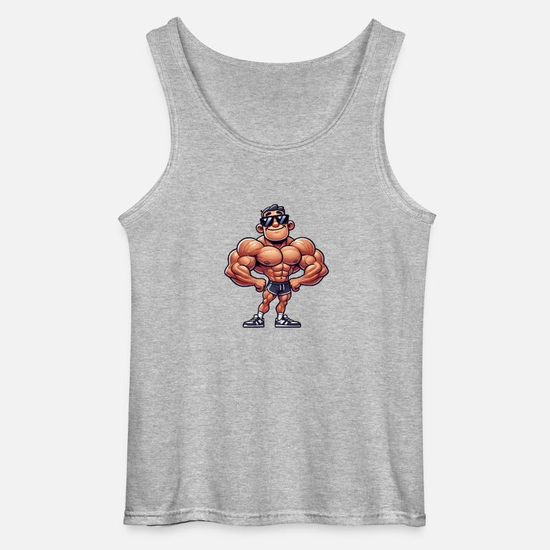 bodybuilder cool - Gildan Männer Tank Top - Grau meliert
