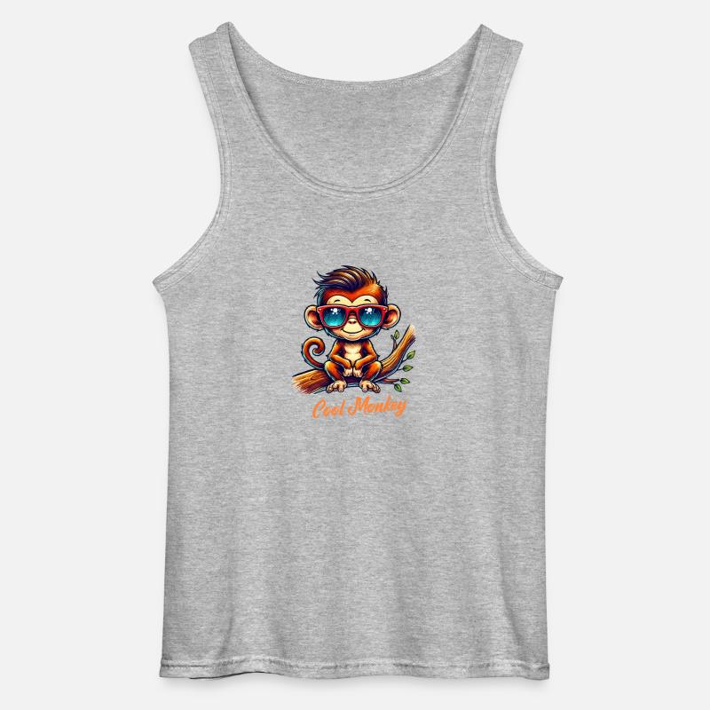 affe sonnenbrille comic - Gildan Männer Tank Top - Grau meliert