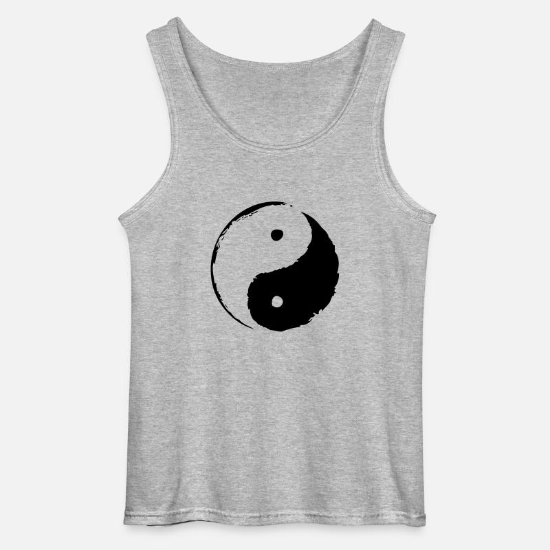 ying_yang_small - Gildan Männer Tank Top - Grau meliert