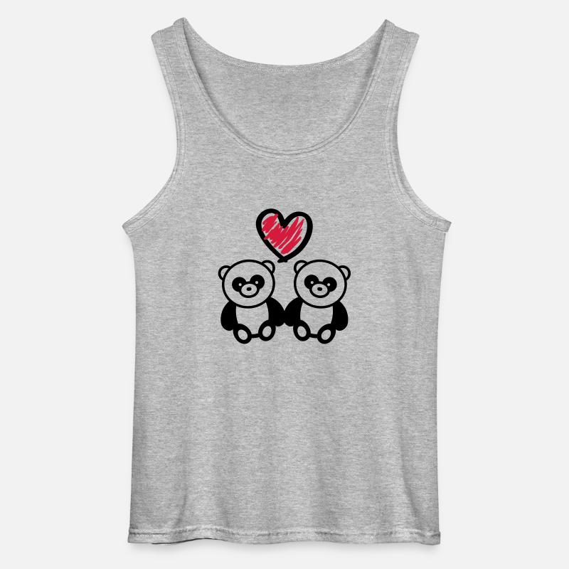 panda_love_r2 - Gildan Männer Tank Top - Grau meliert