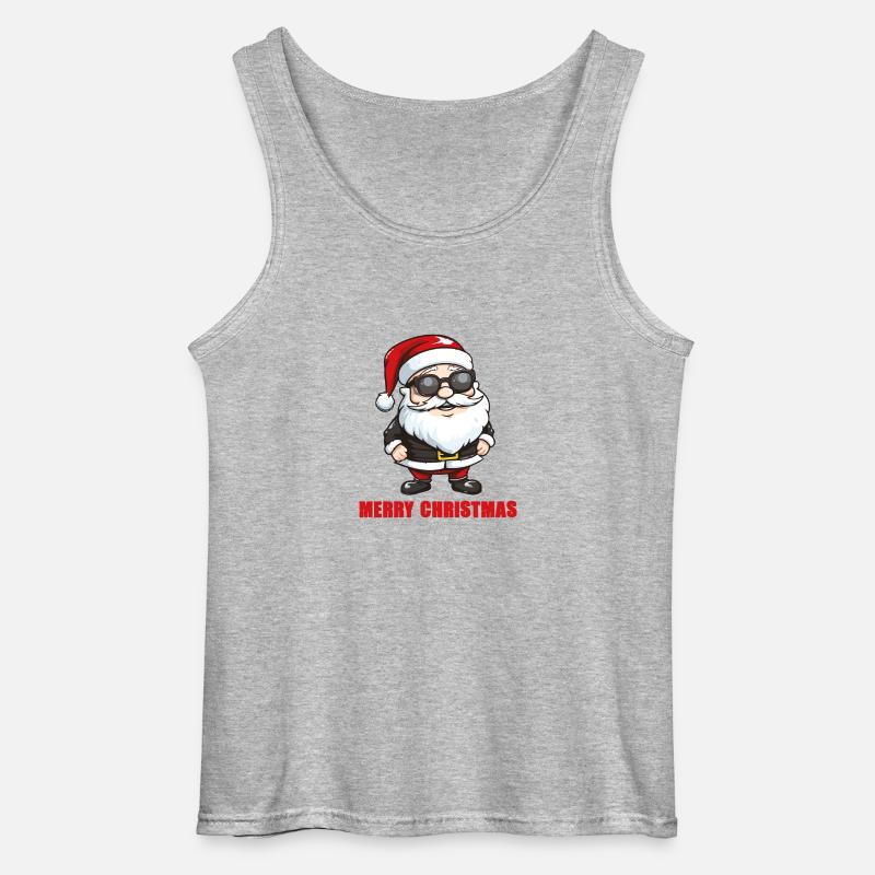 Weihnachtsmann Sonnenbrille - Gildan Männer Tank Top - Grau meliert