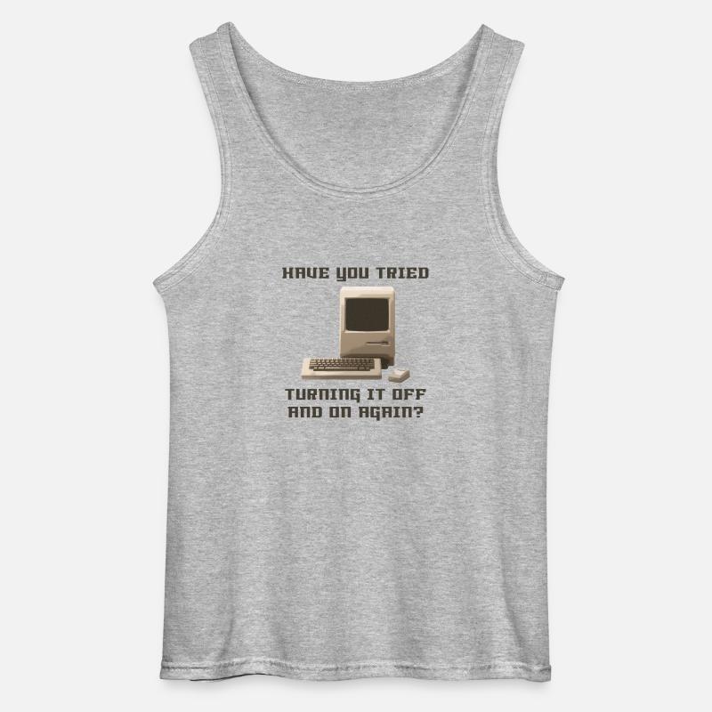 Computer off and on again - Gildan Männer Tank Top - Grau meliert