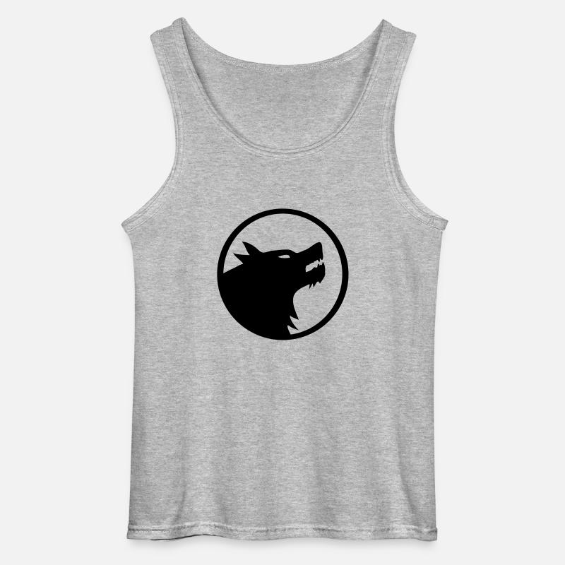 wolf_11a - Gildan Männer Tank Top - Grau meliert
