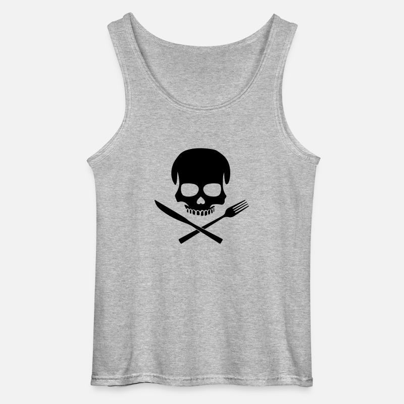 Kitchen Skull - Gildan Männer Tank Top - Grau meliert
