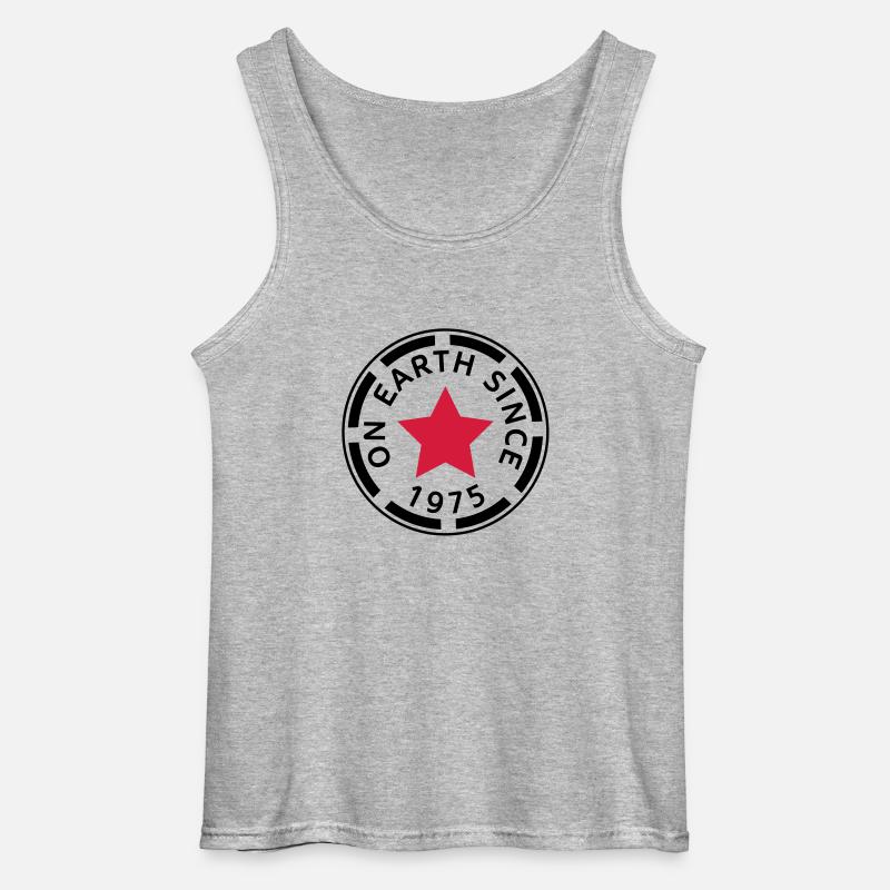 on earth since 1975 - Gildan Männer Tank Top - Grau meliert
