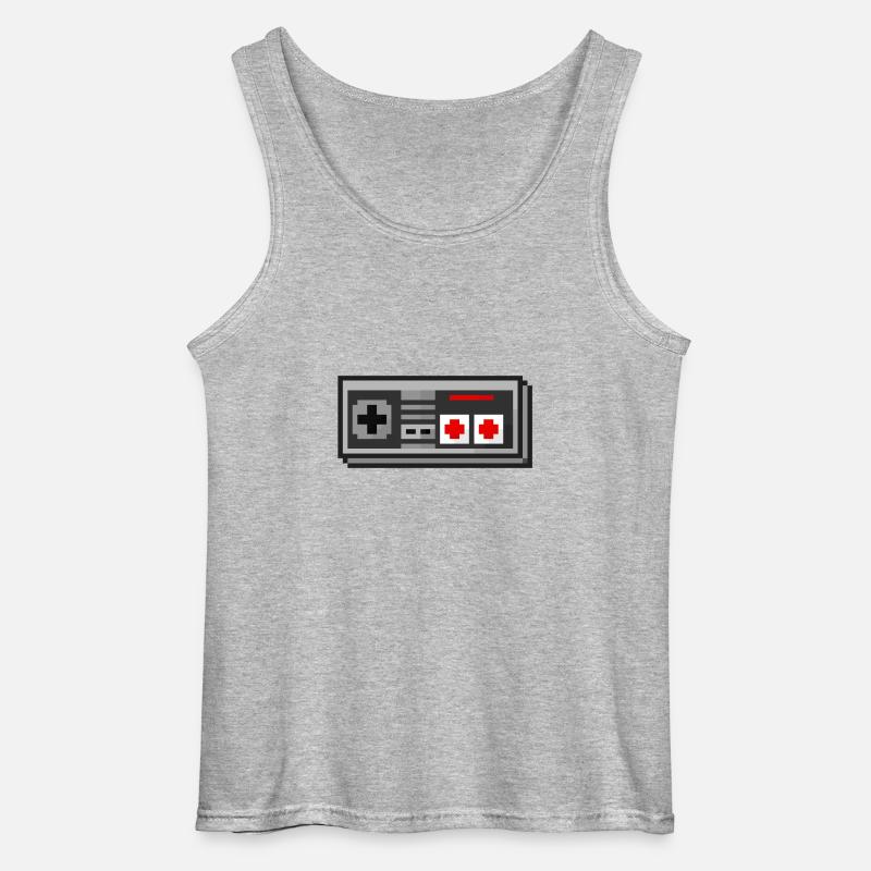 3D Nes Controller - Gildan Männer Tank Top - Grau meliert