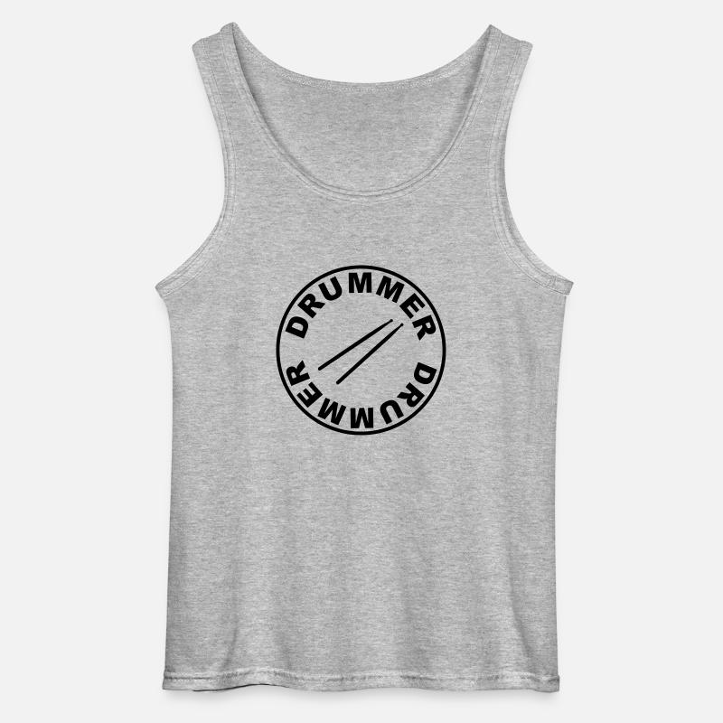 Drummer - rund - Gildan Männer Tank Top - Grau meliert