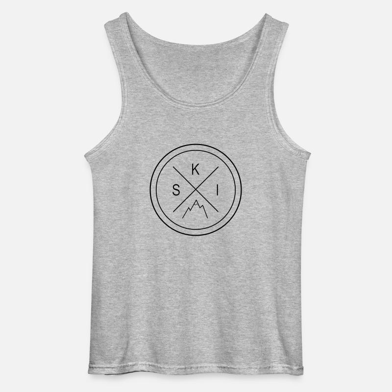 Ski-Mountainlove - Gildan Männer Tank Top - Grau meliert