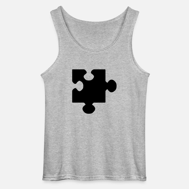 puzzel - Gildan Männer Tank Top - Grau meliert