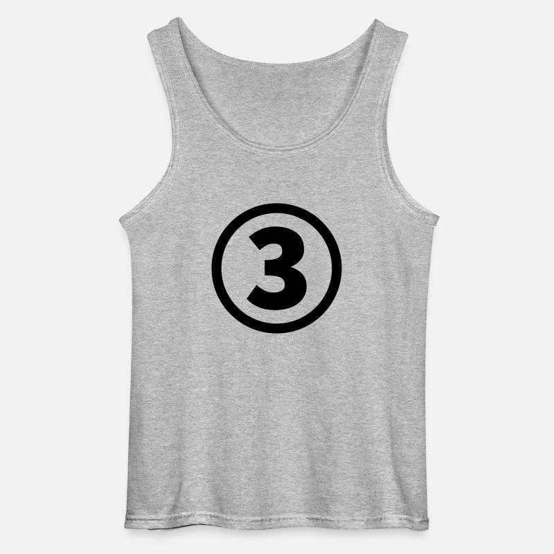 Nummer drei - Gildan Männer Tank Top - Grau meliert