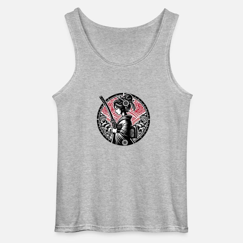 Samurai-Mädchen - Gildan Männer Tank Top - Grau meliert