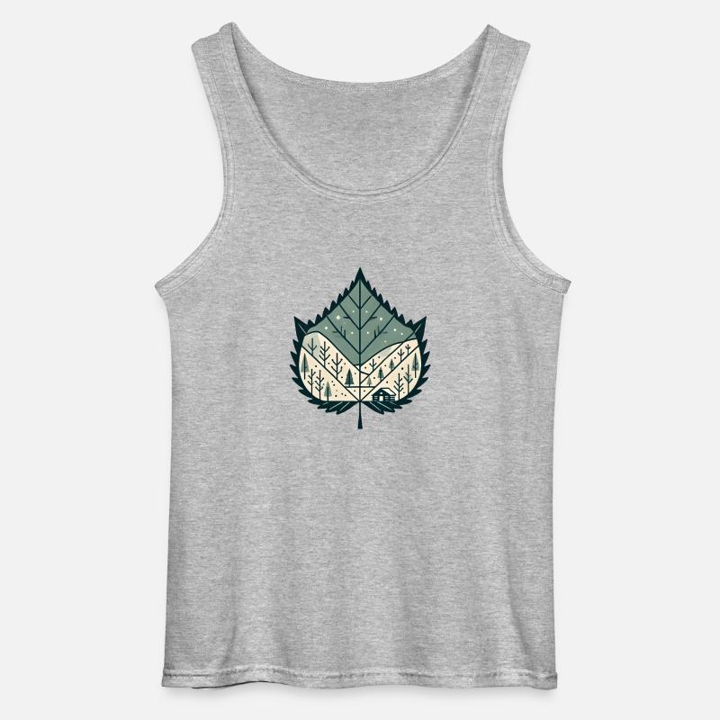 Blatt mit winterlicher Landschaft - Gildan Männer Tank Top - Grau meliert