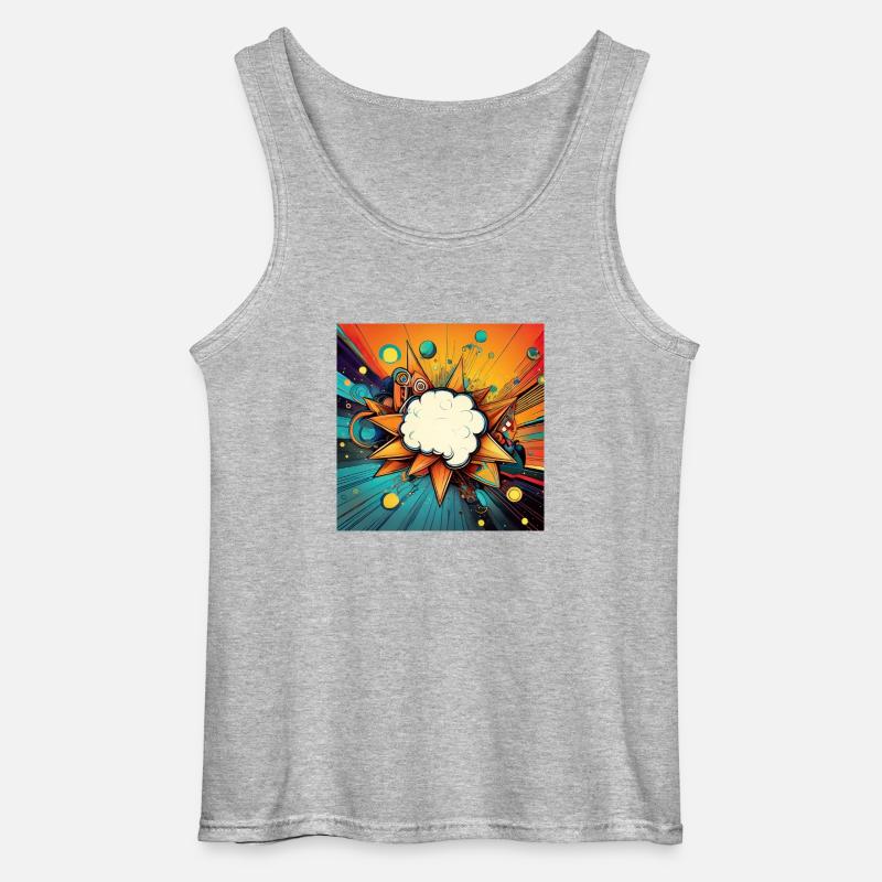 Vibrant Abstract Explosive Cloud Design - Gildan Men’s Tank Top - sports grey