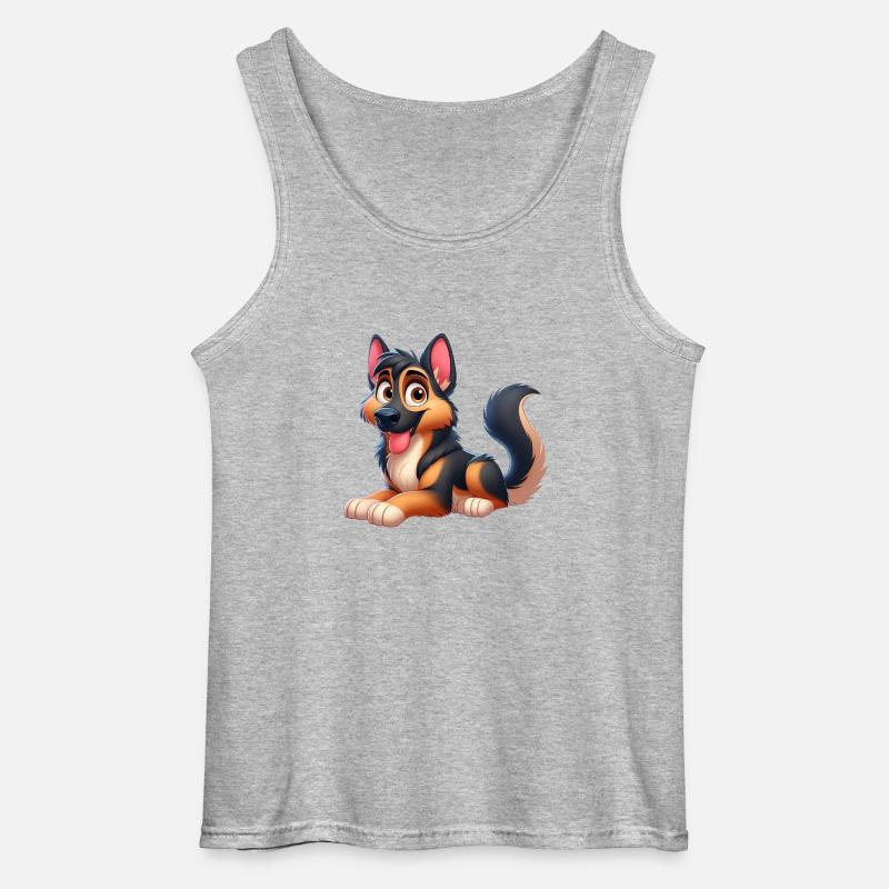 German Shepherd 10 - Gildan Men’s Tank Top - sports grey