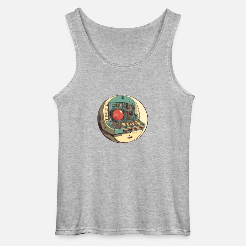 Retro-Computer: Die Anfänge der Technik! - Gildan Männer Tank Top - Grau meliert