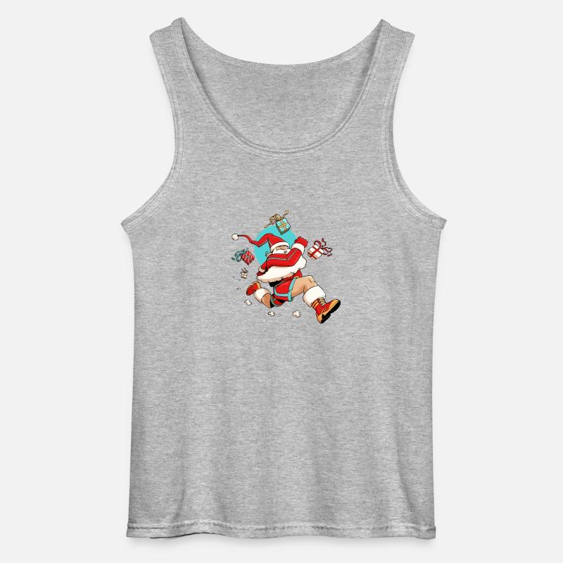 Läufer Weihnachtsmann - Gildan Männer Tank Top - Grau meliert