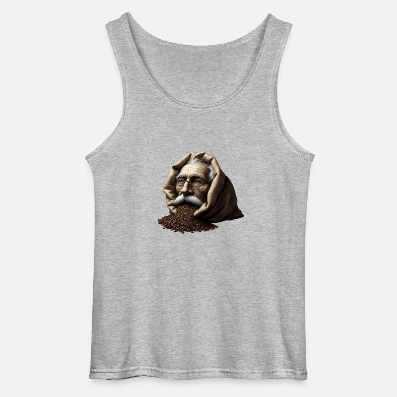 Mann in Kaffeebohnen - Gildan Männer Tank Top - Grau meliert