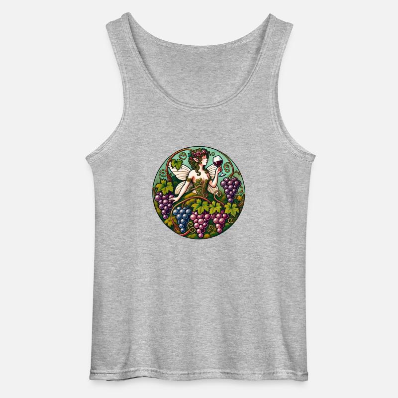 Weinfee - Gildan Männer Tank Top - Grau meliert