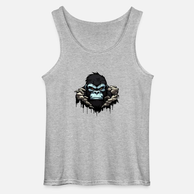 Gorilla silberrücken Affe - Gildan Männer Tank Top - Grau meliert