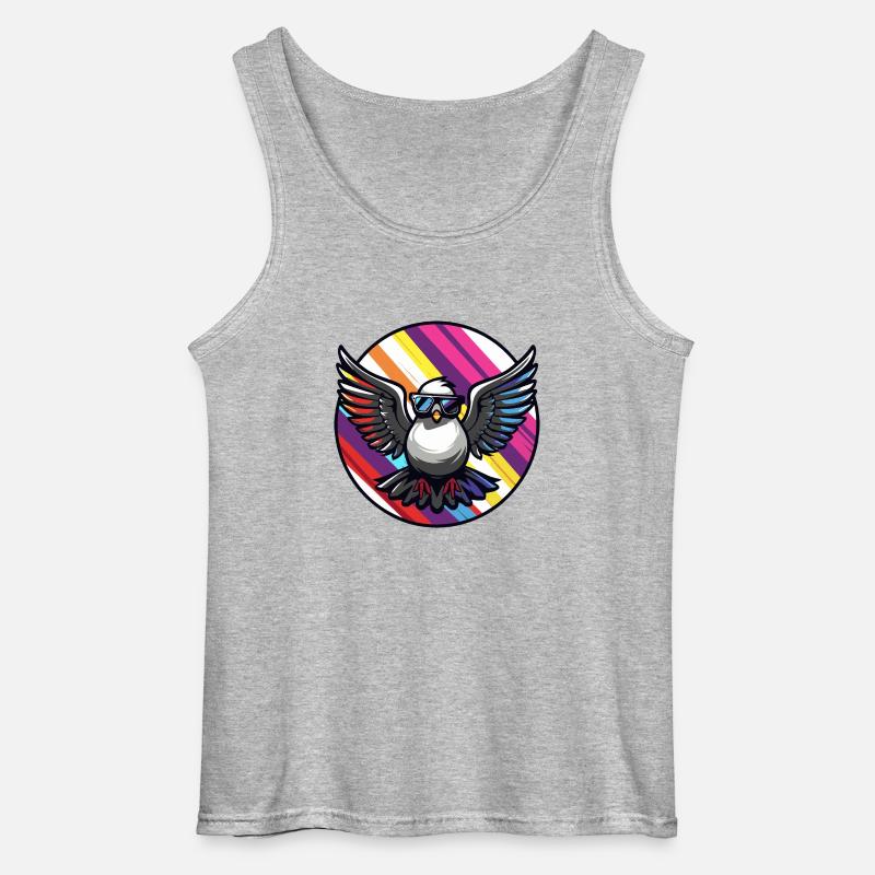 Taube Vogel Cool Comic - Gildan Männer Tank Top - Grau meliert