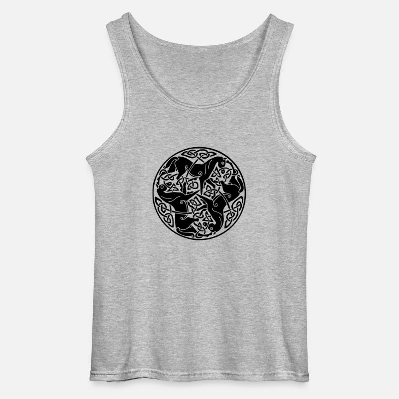 3 Pferde - Gildan Männer Tank Top - Grau meliert