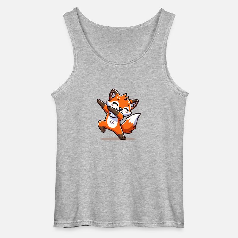 fuchs tier dabbing - Gildan Männer Tank Top - Grau meliert