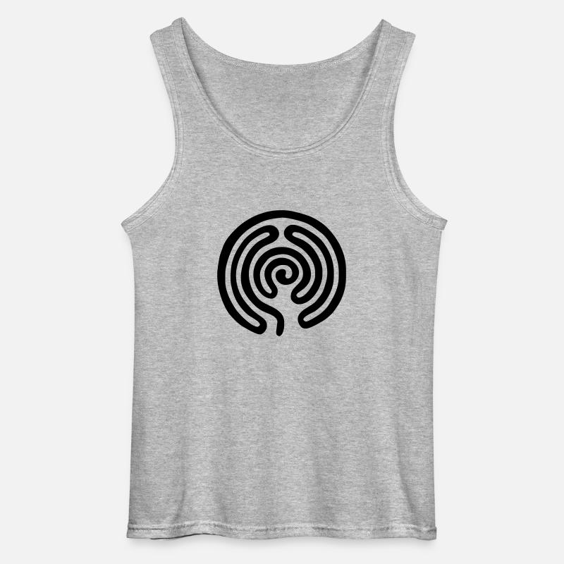 Labyrinth / maze - Gildan Männer Tank Top - Grau meliert