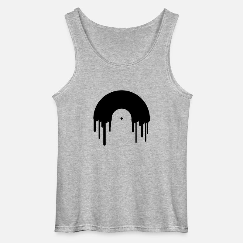 record_disc - Gildan Männer Tank Top - Grau meliert