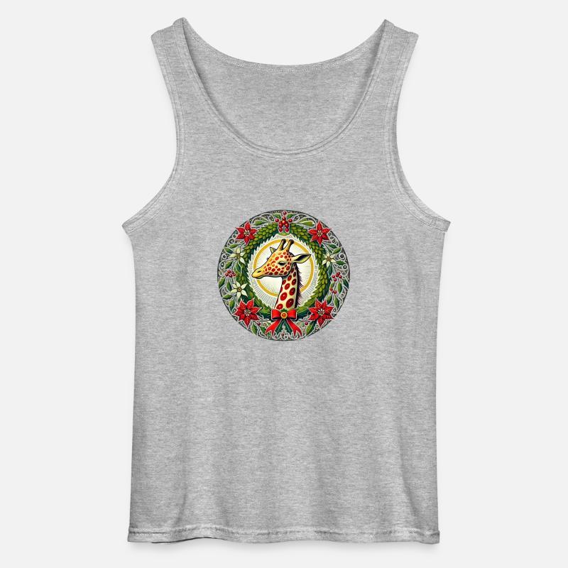 Weihnachtsgiraffe - Gildan Männer Tank Top - Grau meliert