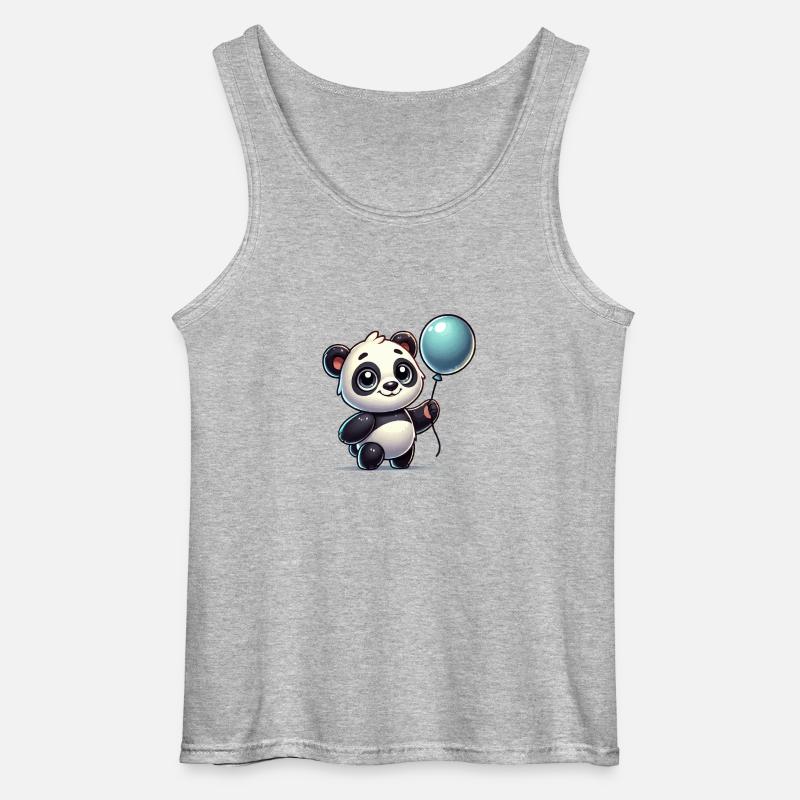panda comic ballon - Gildan Männer Tank Top - Grau meliert