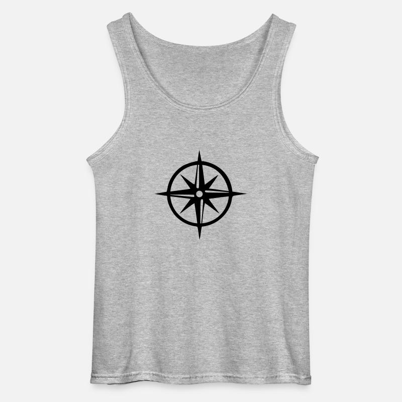 Kompass - Gildan Männer Tank Top - Grau meliert