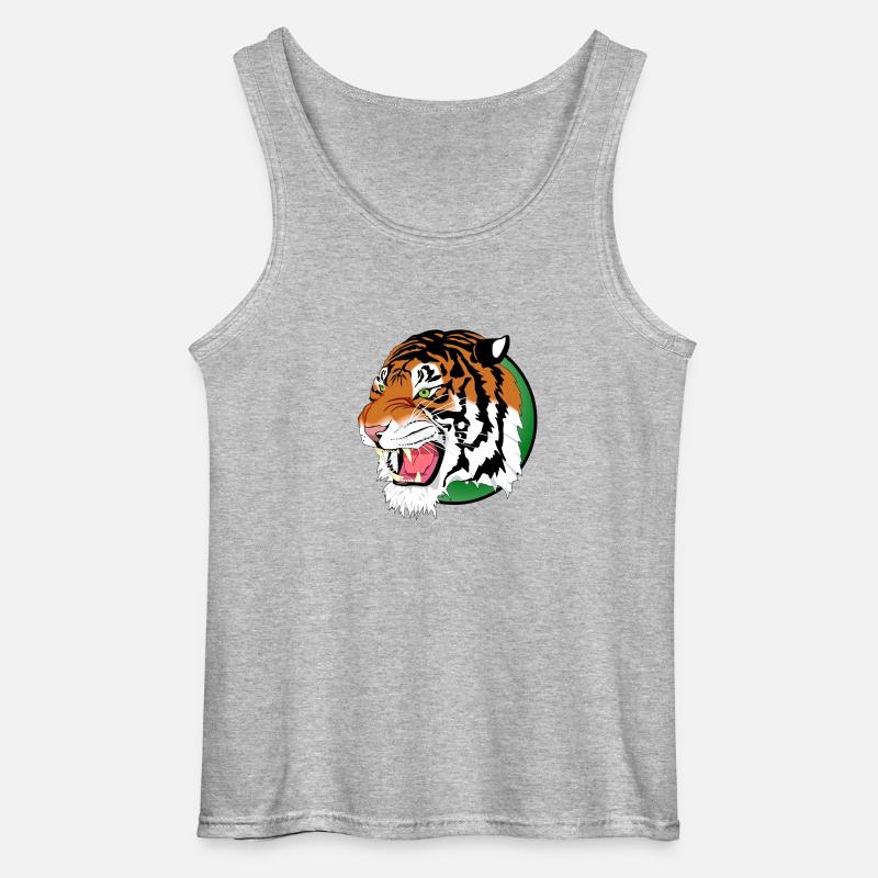Löwe Tiger Leopard Raubtier - Gildan Männer Tank Top - Grau meliert