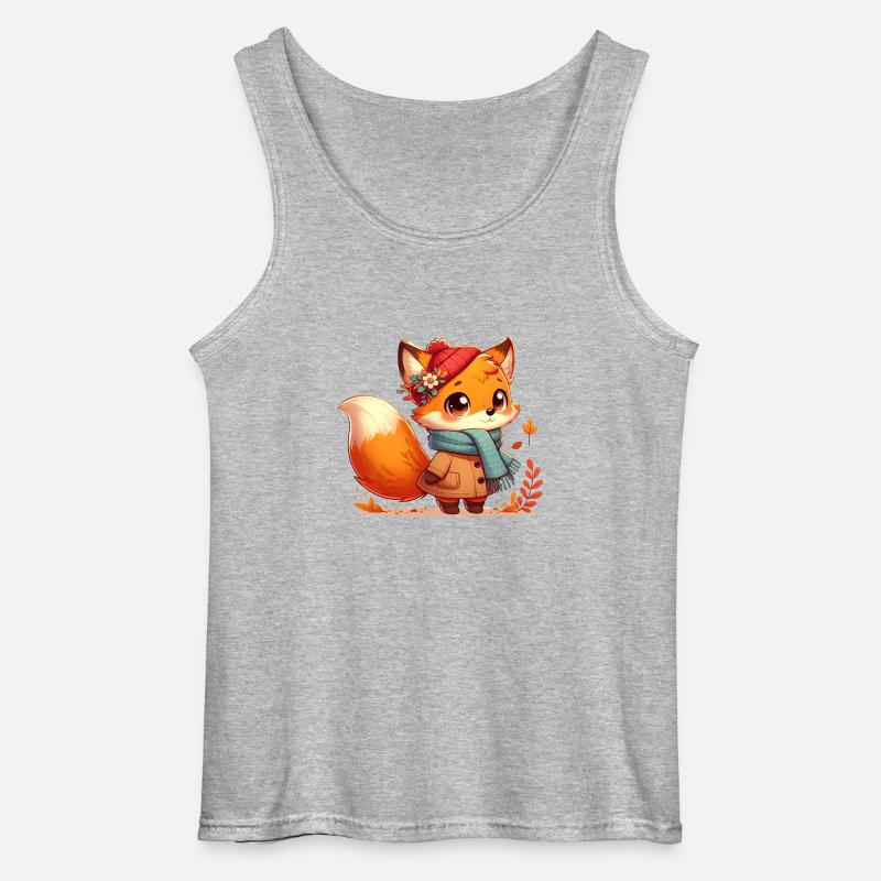 Fuchs Herbst 4 - Gildan Männer Tank Top - Grau meliert