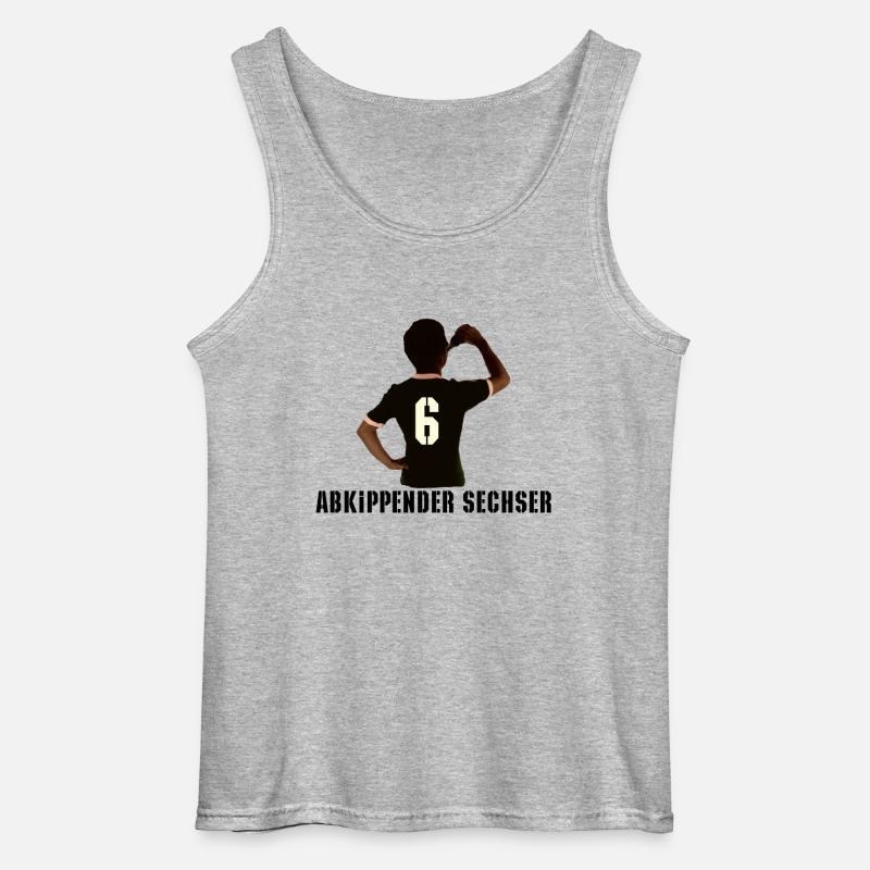 Abkippender Sechser 1 - Gildan Männer Tank Top - Grau meliert