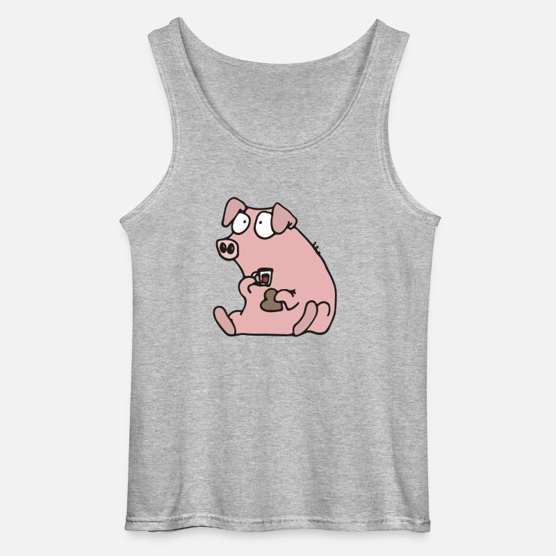 Julgris äter pepparkaka - Gildan Männer Tank Top - Grau meliert