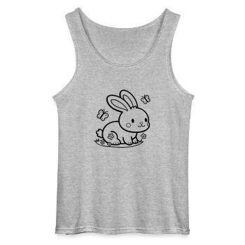 Niedlicher Hase Häschen - Gildan Männer Tank Top - Grau meliert - Vorne