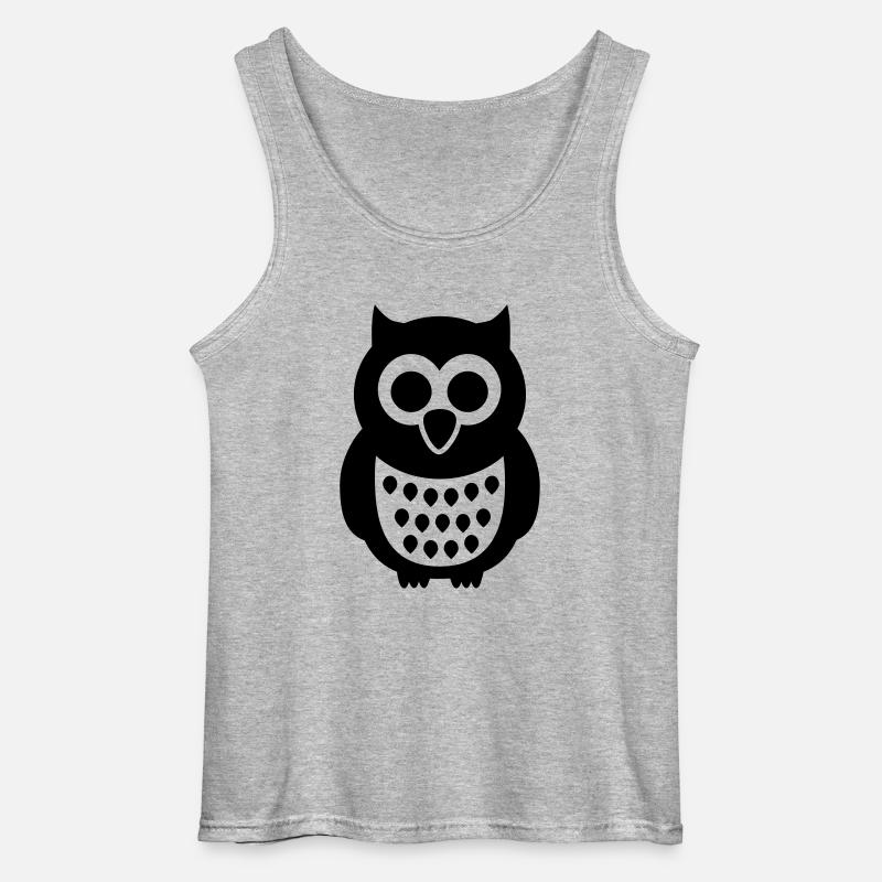 Eule - Gildan Männer Tank Top - Grau meliert