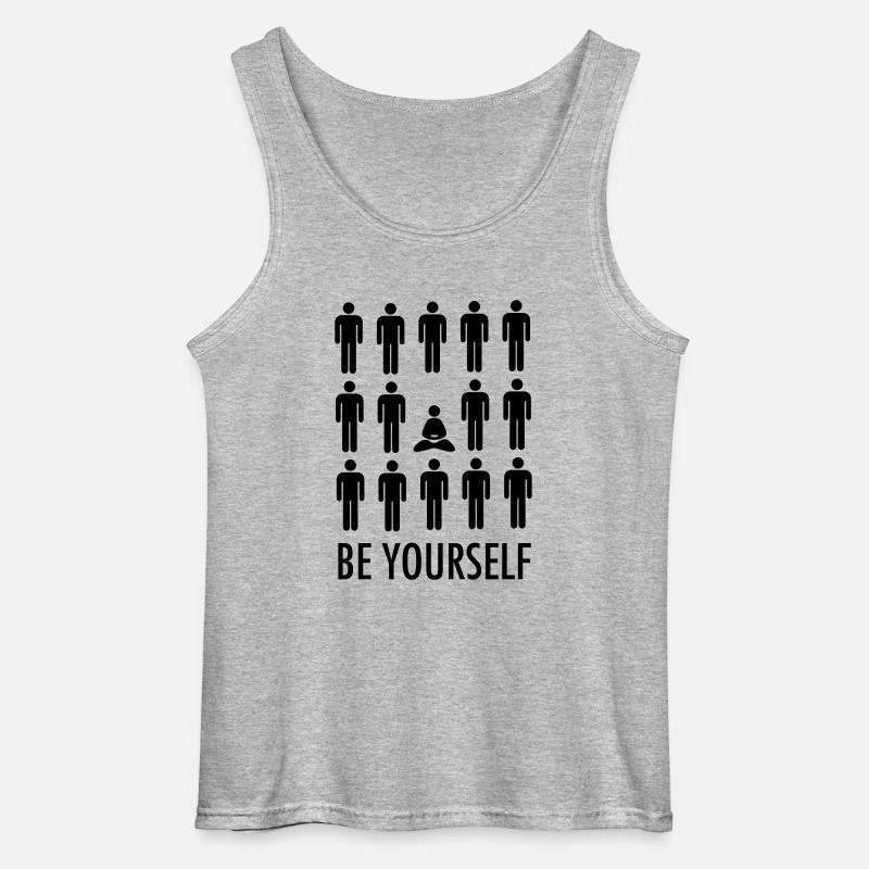 Be Yourself (Meditation) - Gildan Männer Tank Top - Grau meliert