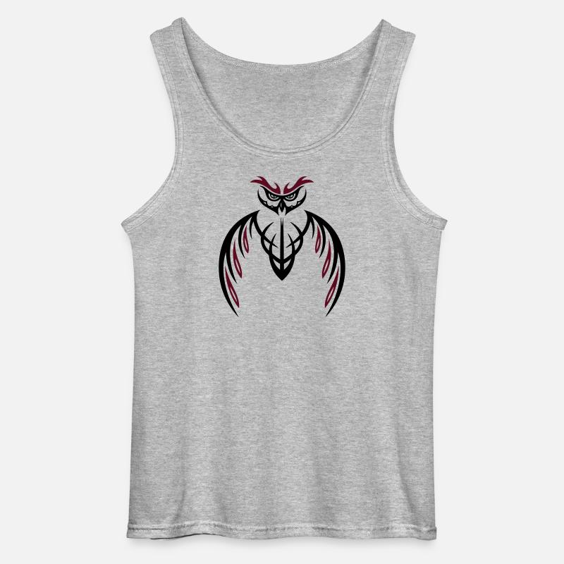 Tribal Eule, tattoo owl - Gildan Männer Tank Top - Grau meliert