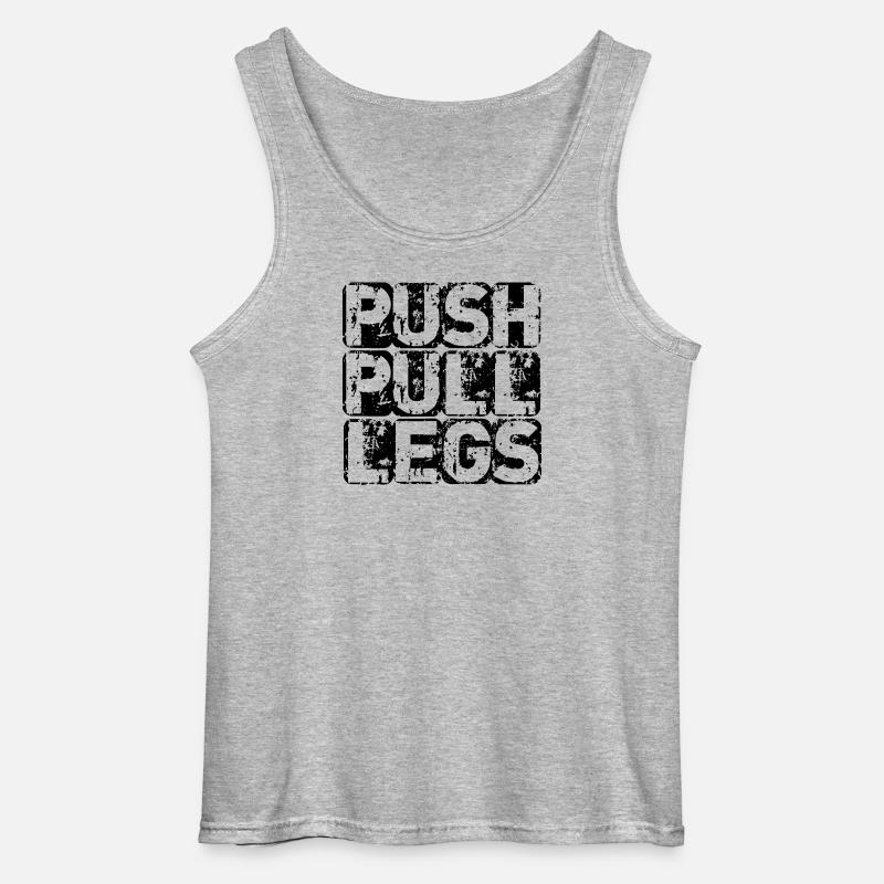 PUSH PULL LEG - Gildan Männer Tank Top - Grau meliert